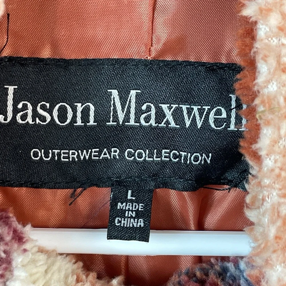 Jason Maxwell Outerwear Collection Womens Large Fleece Vest‎ Plaid Fall Colors